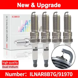 For NGK Dual Iridium Spark Plugs ILNAR8B7G 91970 for MG GS HS ZS MG5 MG6 GT RX5 CHEVROLET CRUZE MALIBU FORD C-MAX FIESTA FOCUS