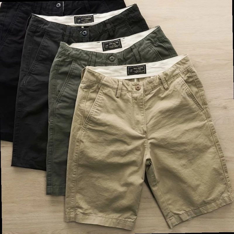 

Casual Loose Military Cargo Shorts Cotton Trunks Men's Summer Leisure Pants mid Waist Fit Youthful Energy Style Short Length