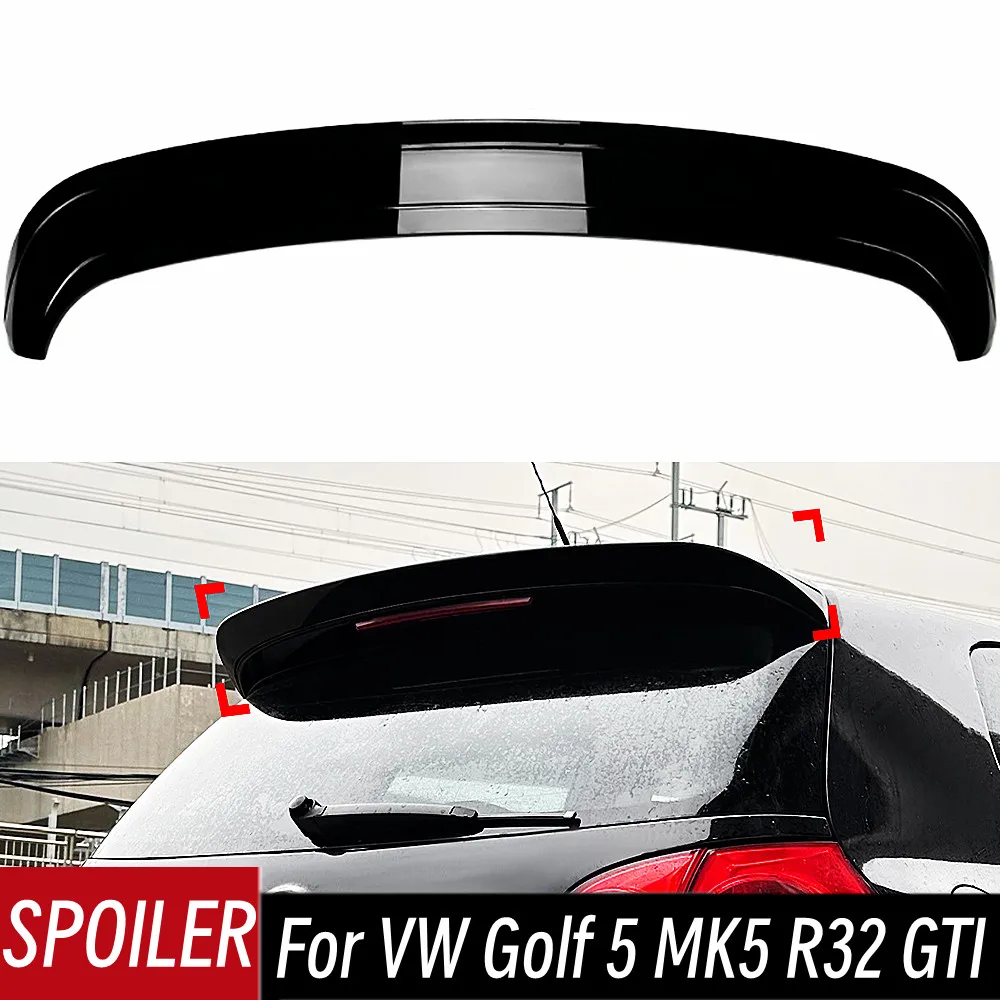 

For Volkswagen VW Golf 5 MK5 GTI R32 2004-2009 Rear Roof Trunk Lid Spoiler Wings Car ABS Black Carbon Exterior Accessories Part