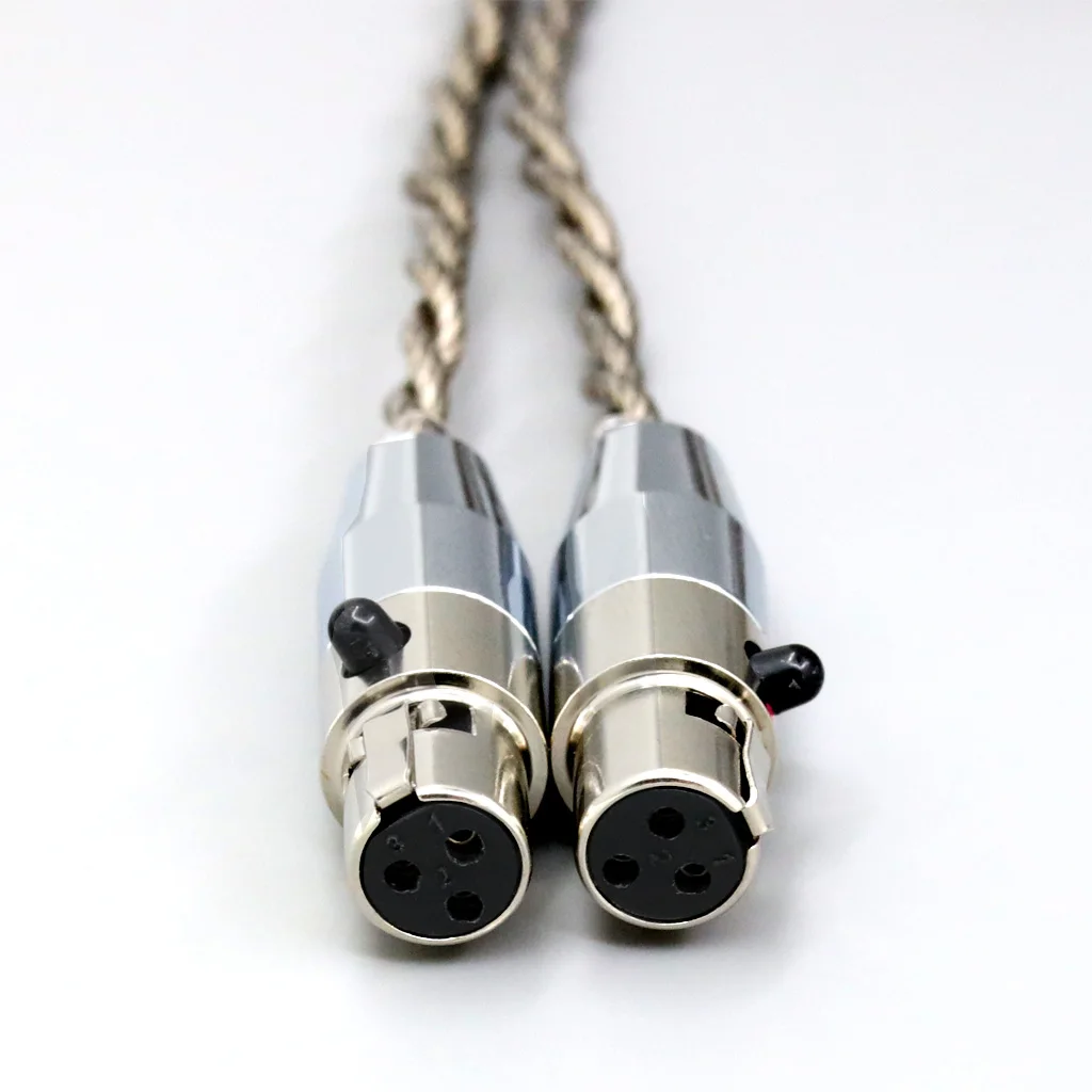 純銀とグラフェンメッキのシールドイヤホンケーブル、abyss ab 1266、phi tc、デュアルミニ、xlr、3ピンヘッド (amame) 、ln008687、99%