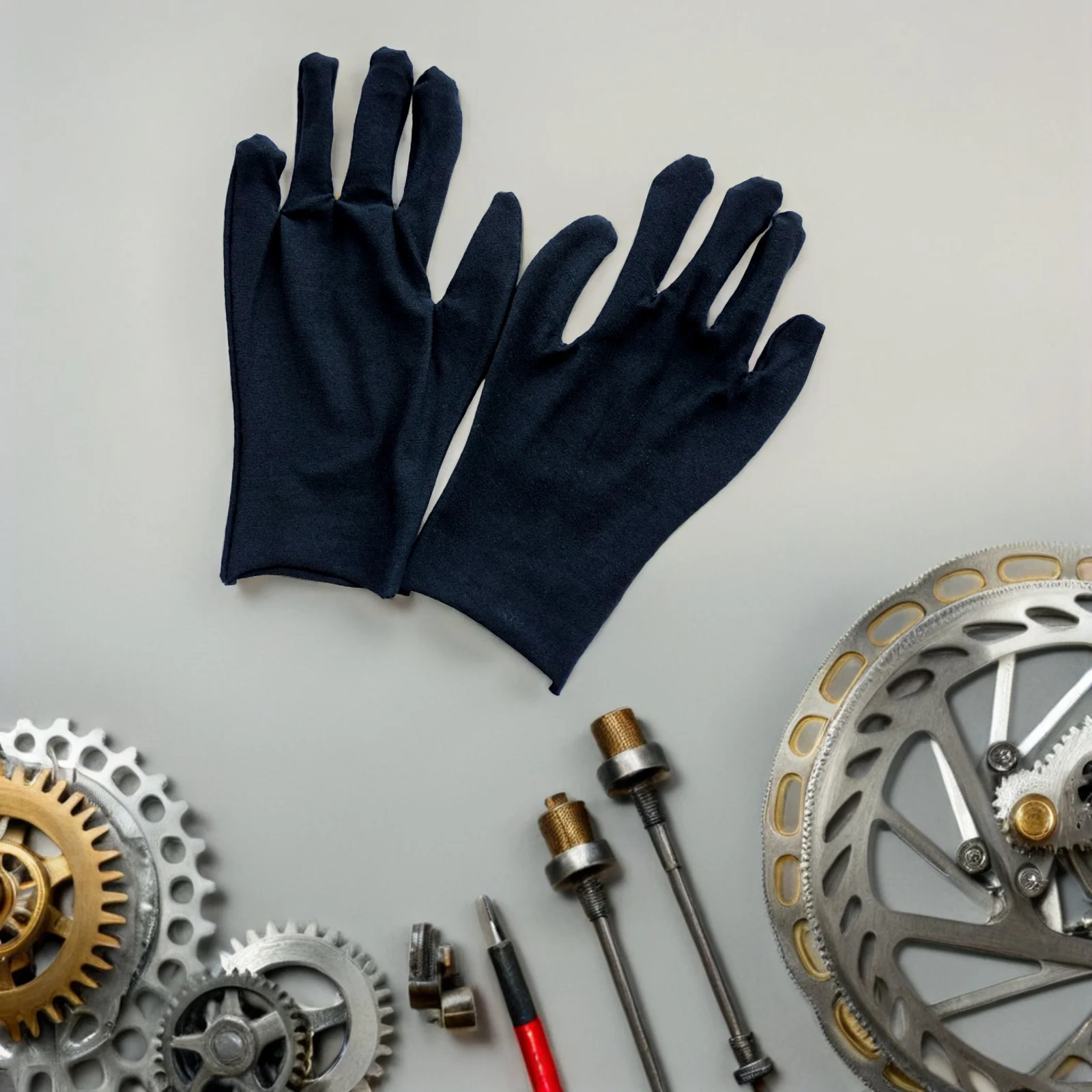 

12Pairs Cotton Gloves Thick Comfortable Durable Working Gloves Black Size M Anti-Skid Safety Labour Protection