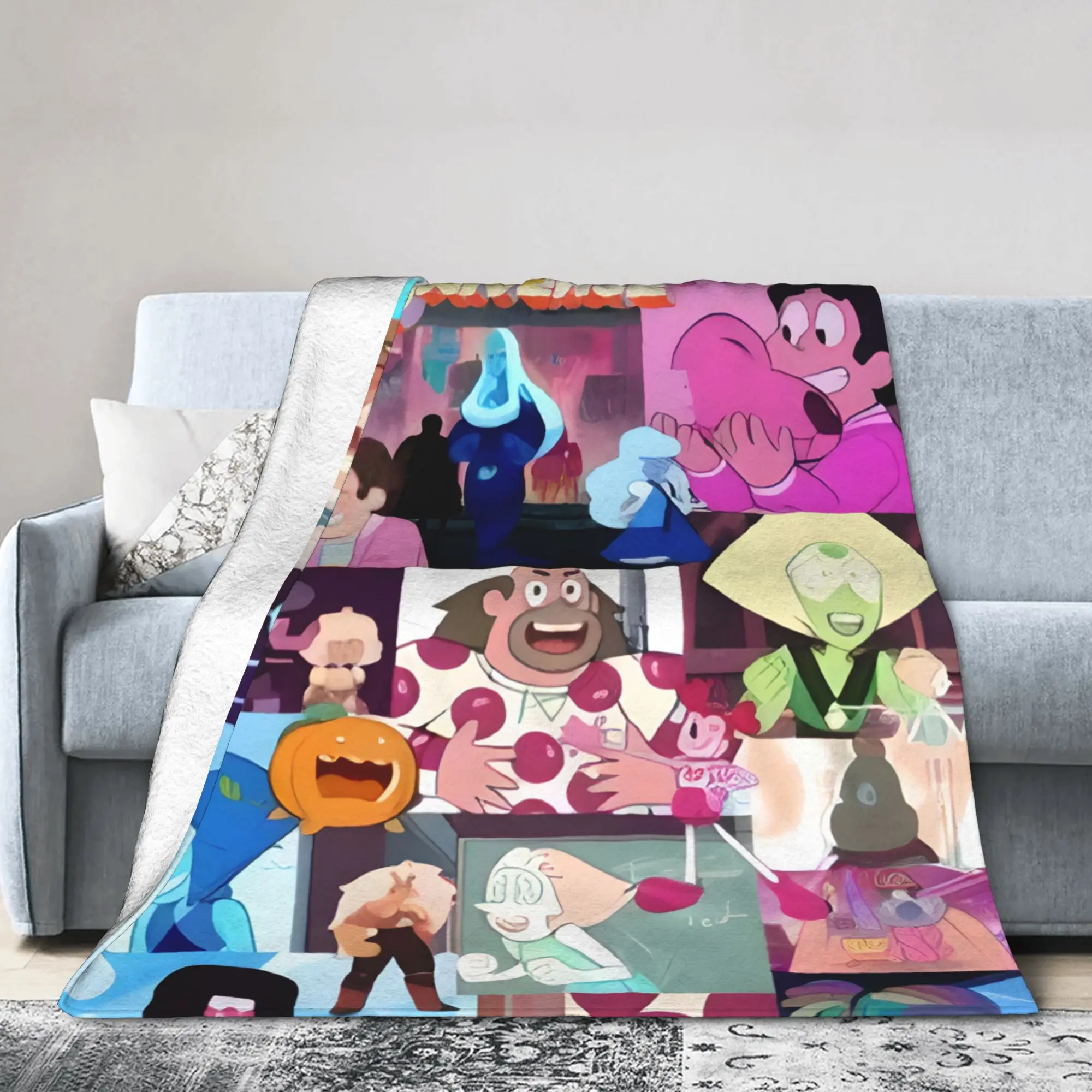 Custom Steven Universe Blanket Soft Fleece Autumn Warm Flannel Children Gift Cartoon Throw Blankets for Sofa Travel Bed Quilt