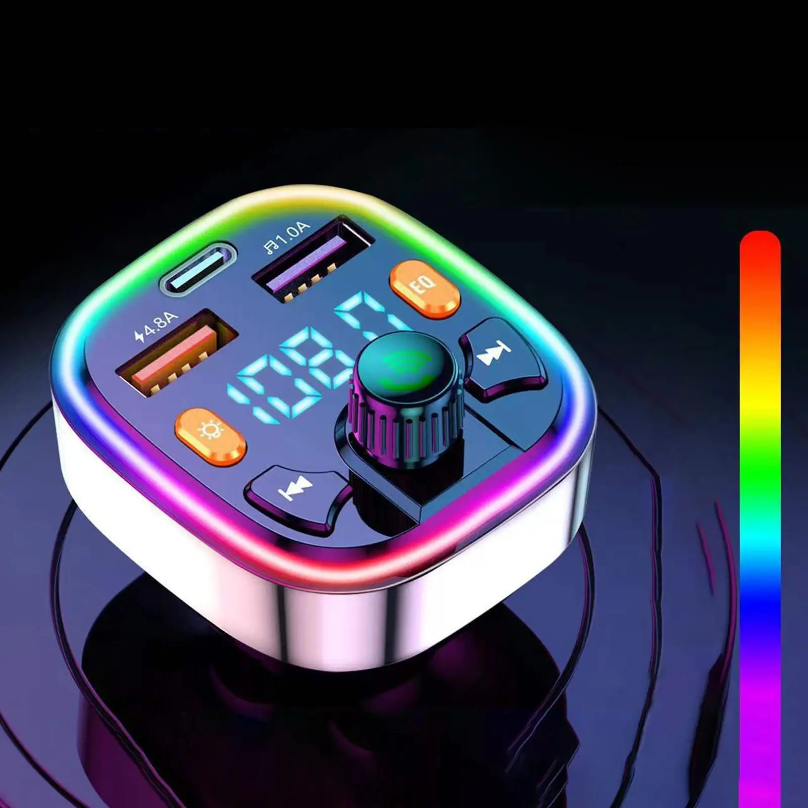 Q5 Car Bluetooth Transmitter Dual USB PD Type C Wireless Music Player Handsfree Calling Cigarette Lighter Universal Adapter