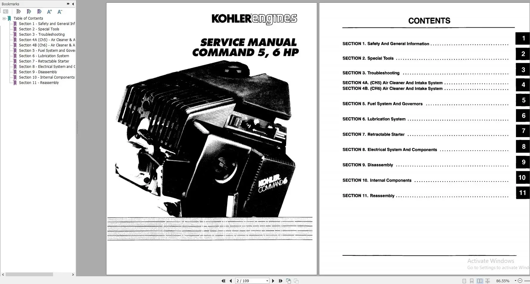 SpecDiag Kohler Engine 1.45 GB PDF Operators and Maintenance Manual, Service Manual