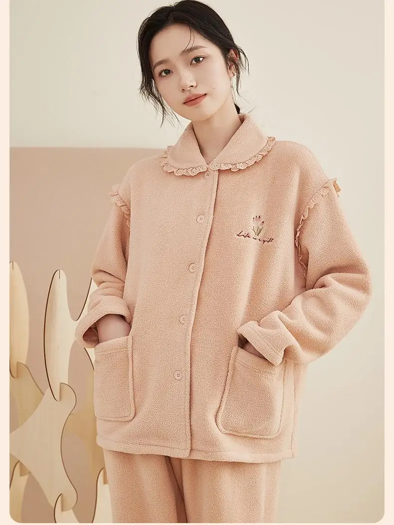 thiened-long-sve-spwear-ensemble-pour-femmes-vetements-de-maison-fce-chaud-hiver-vetements-d'exterieur-etudiant-doux-mignon-sle-corail-velours