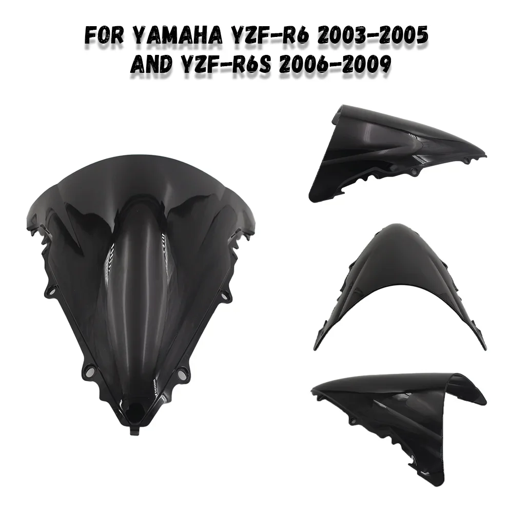 For YAMAHA YZF-R6 2003 2004 2005 R6S 06-09 Front Wind Shield Deflectors ABS Windshield Windscreen R6 YZF-R6S 2006 2007 2008 2009