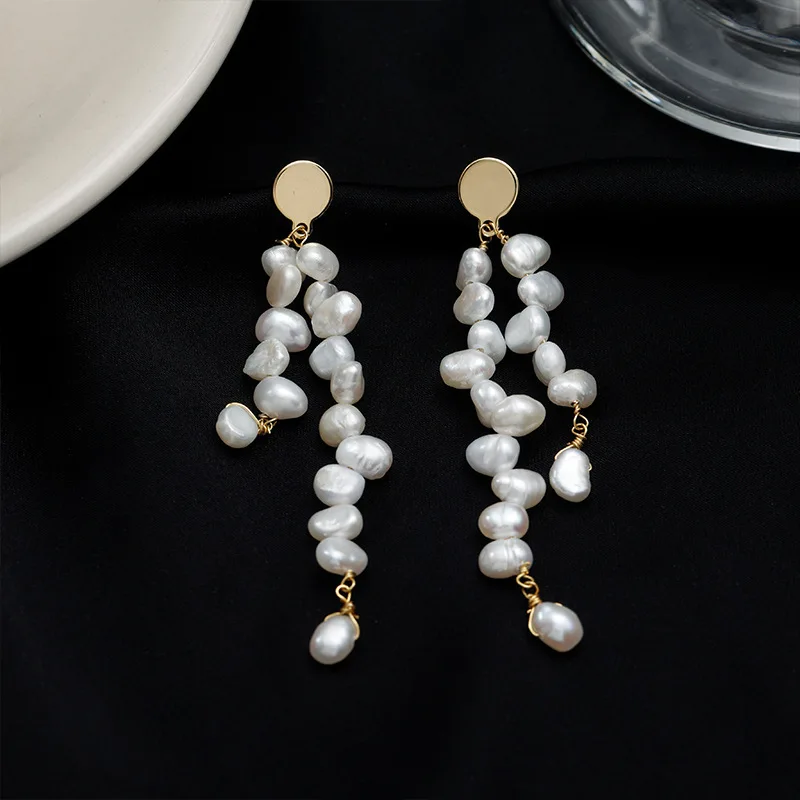

Elegant Long Pearl Flower Tassel Drop Earrings for Women Fashion Multi Style White Pearl Stud Earrings Party Jewelry Gifts