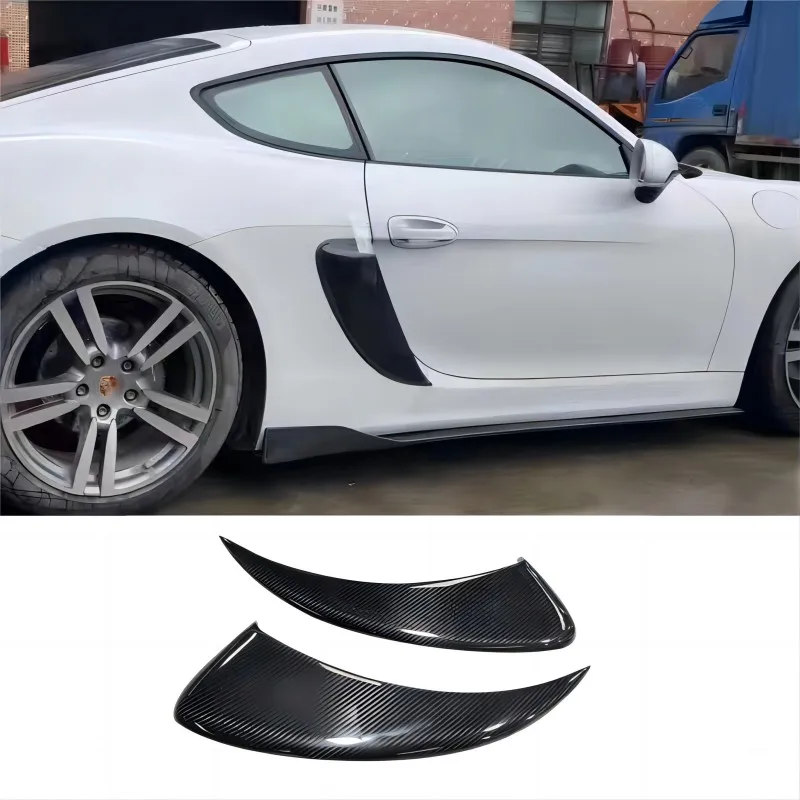 

For Porsche 981 Cayman Boxster 2013 2014 2015 Carbon Fiber Car Door Side Fender Vents Trims Frame Decoration Cover Accessories