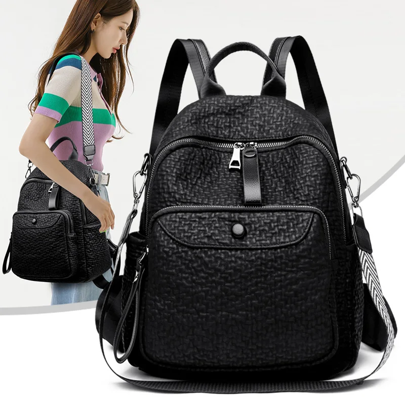 Winter New Women Leather Backpack Fashion Shoulder Bags Female Backpack Ladies Travel Backpack School Bags For Girls Student bag