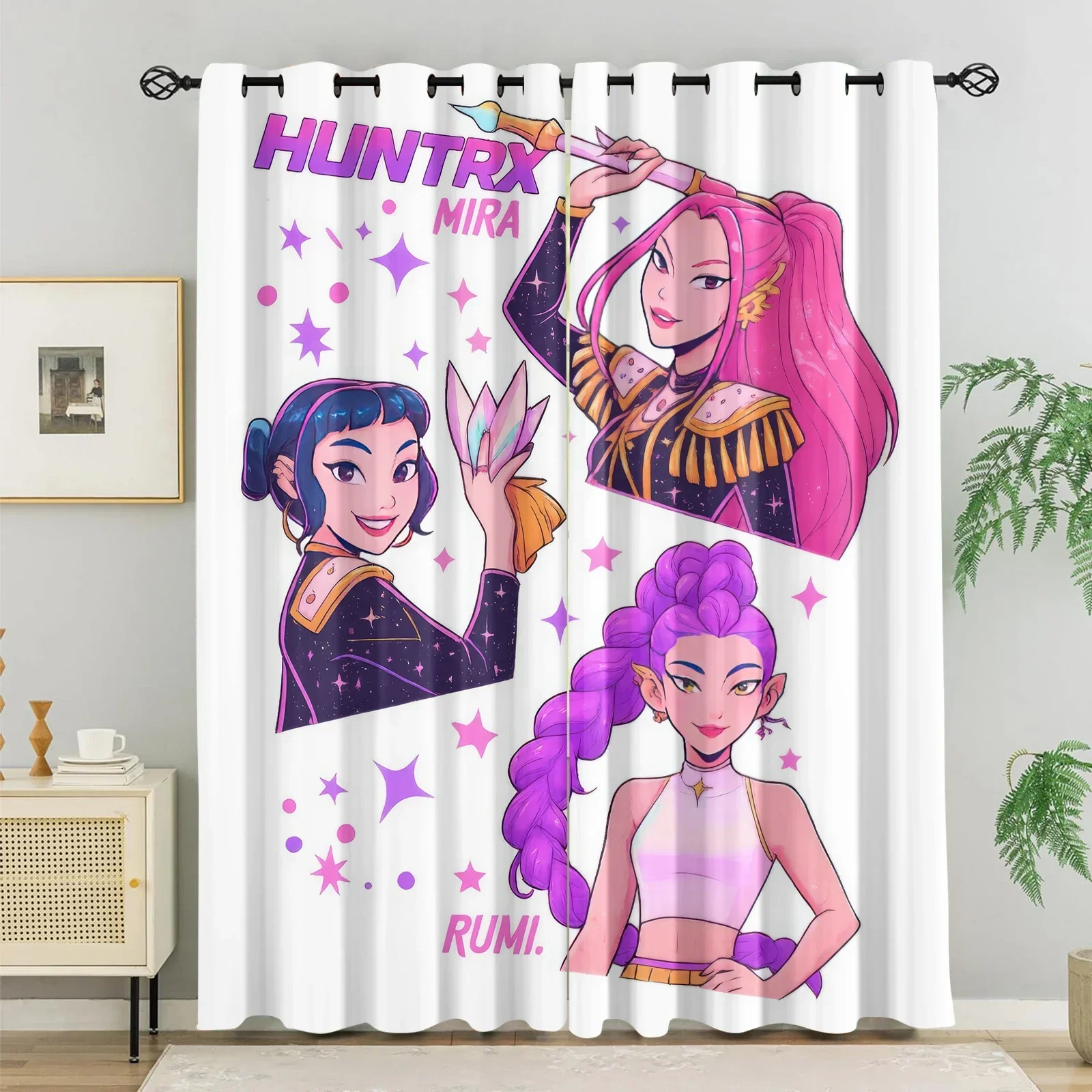 Hasbro Kpop Girl Group Stage Blackout Curtains 85% Light Blocking Noise Reducing Grommet Window Drapes For Girls Kids Bedroom image 3