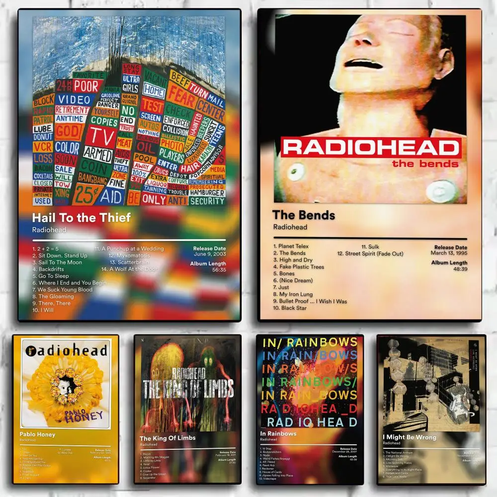 Iconic Band R-Radiohead Painting Calligraphy Canvas HD Poster Waterproof Fade Resistant Wall Art Print for Home Decor