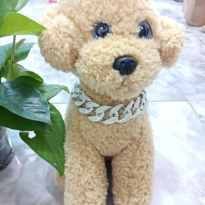 Pet Accessories Fighting Teddy Bago Necklace Bully Dog Gold Chain Small Medium Sized Dog Collar Accessories  Pet Products