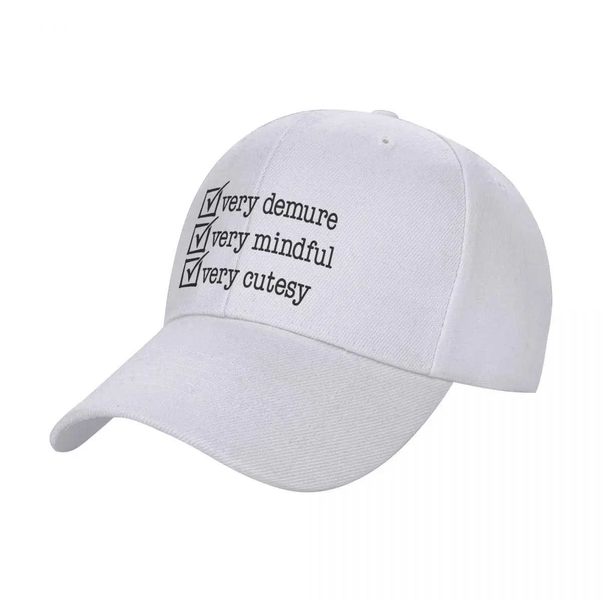 Very Demure Very Mindful Very Cutesy Caps Adult Hip-Hop Hat Sun Caps Sports Cap Adjustable Polyester Baseball Cap Wholesale New