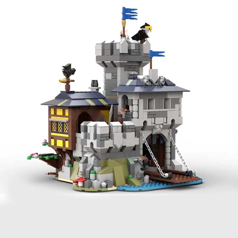 1068pcs MOC Knights Outpost Alternate Build Creator 3 Model Building blocks Architecture DIY Christmas gifts idea Brick toy Kids
