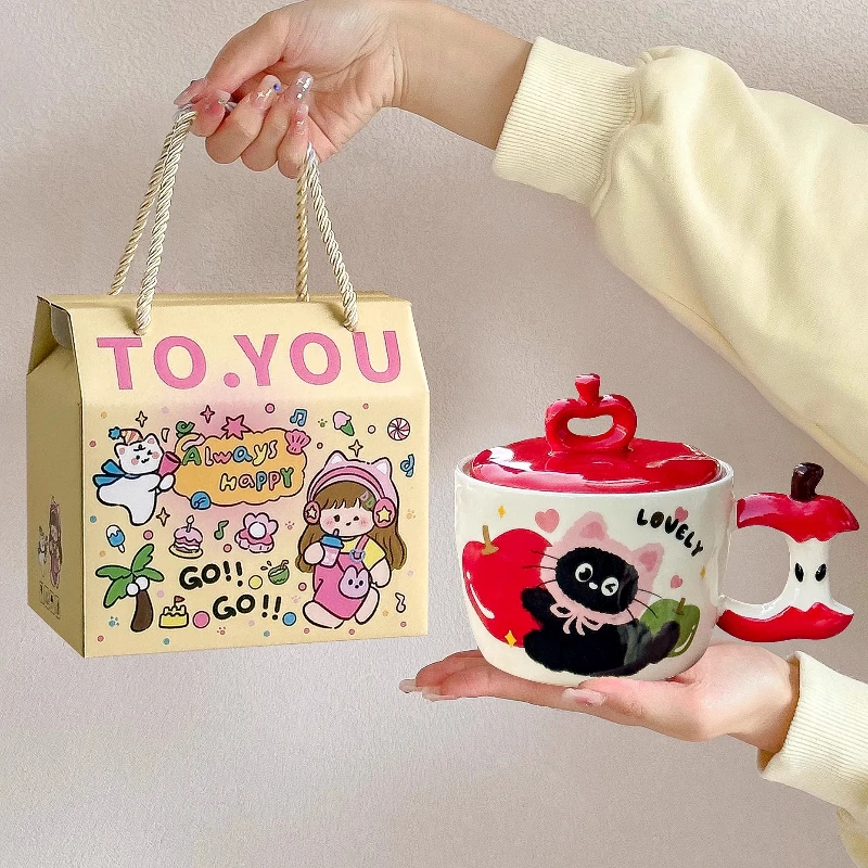 

Kawaii Creative Coffee Cup Office Reusable Cappuccino Travel Coffee Cup Ceramic Lids Forminhas Para Doces Home Decoration
