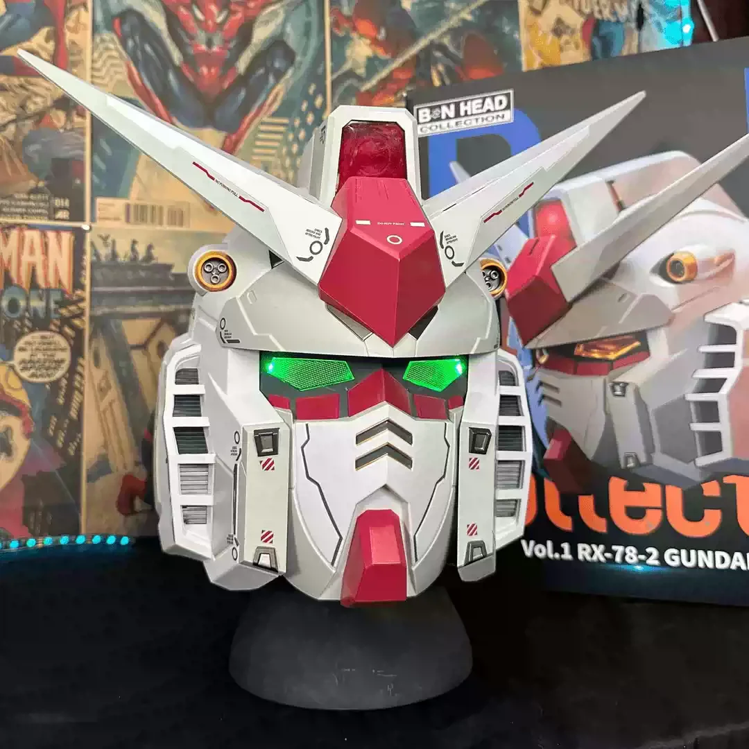 

Rx-78-2 Ganso Yuanzu Comic Exhibition Cosplay Helmet Action Figures Wearable Luminous Version Desktop Ornament Trendy Toys Gift