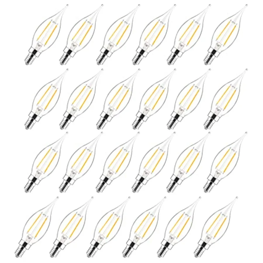 

Светодиодные лампы-канделябры с регулируемой яркостью, цоколь E12, эквивалент 40 Вт, CA10, с эффектом пламени, 2700K, для люстр, потолочных вентиляторов, светильников-пенделей