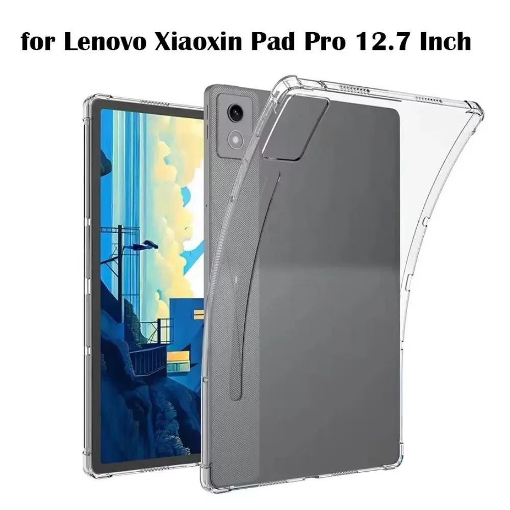 4 에어백 태블릿 케이스 투명 충격 방지 뒷면 커버 Lenovo Xiaoxin Pad Pro 2025 12.7 인치 용 슬림 소프트 TB375FC 태블릿 커버