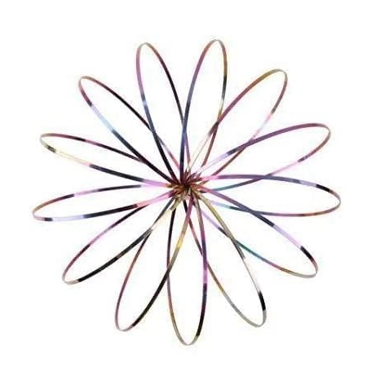 2Pcs Flow Ring Magic Bracelet Toy Metal Fastening Flow Rings Magic Hand Toy(Rainbow)