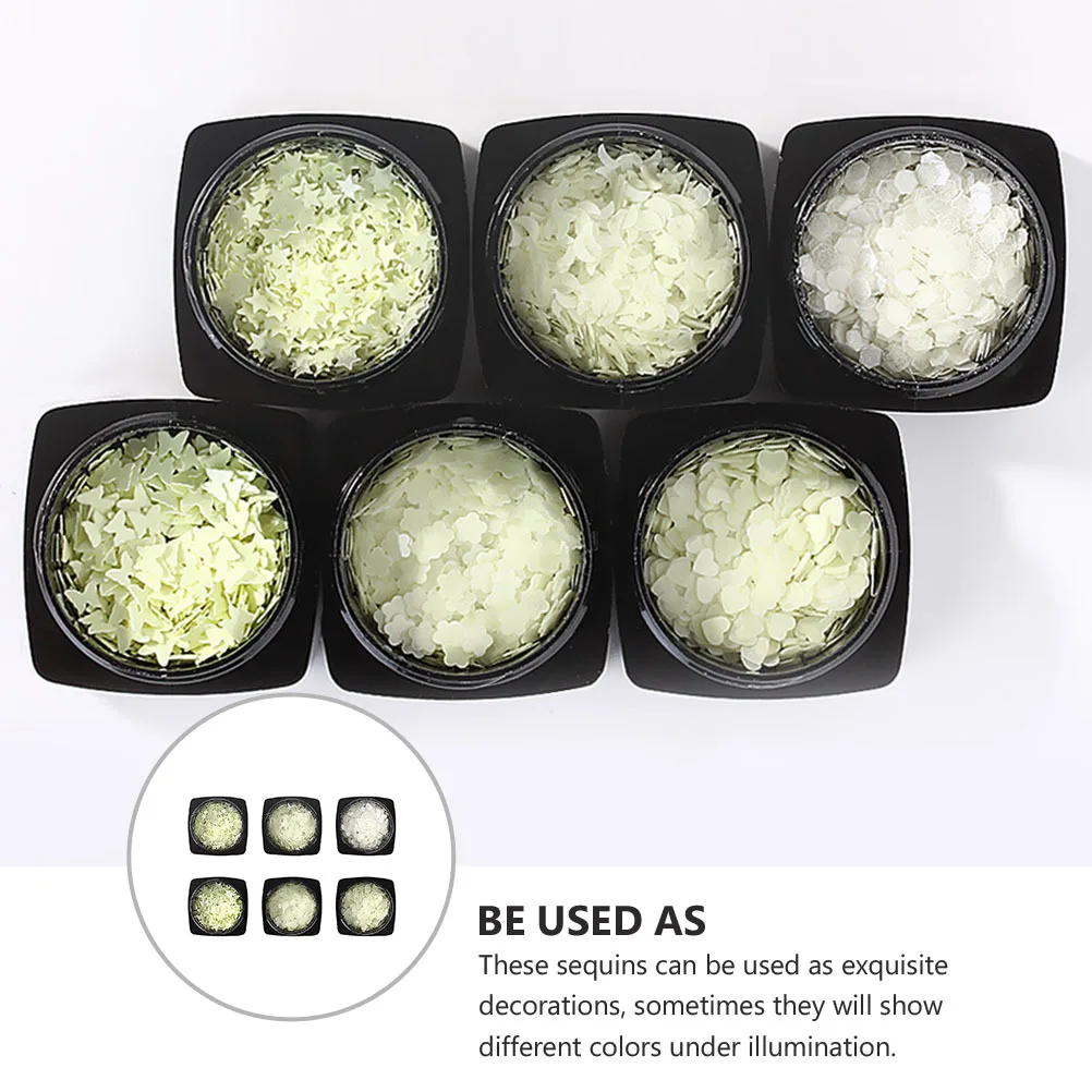 

Luminous Nail Art Sequin Stickers Manicure Decorations DIY Nail Decals High Luster Sparkling Charming for Stage Performance