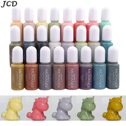 JCD 모란디 에폭시 송진 안료, 24 색 착색 액체 염료 잉크, UV 에폭시 송진 안료, DIY 보석 만들기 액세서리, 10ml