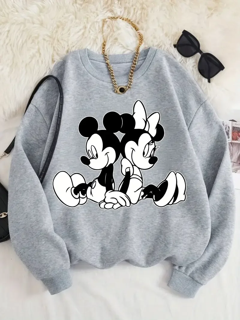 Couple unisexe femmes Disney Minnie Mickey Mouse hommes sweat à capuche pull automne hiver polaire surdimensionné manteaux Sweats hauts