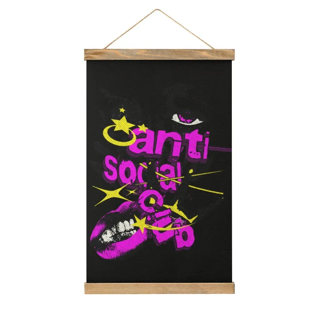 Anti Social Club For Sale Canvas Hanging Picture Hot Sale Mural Office Picture Hanging Humor Graphic Style Decorate