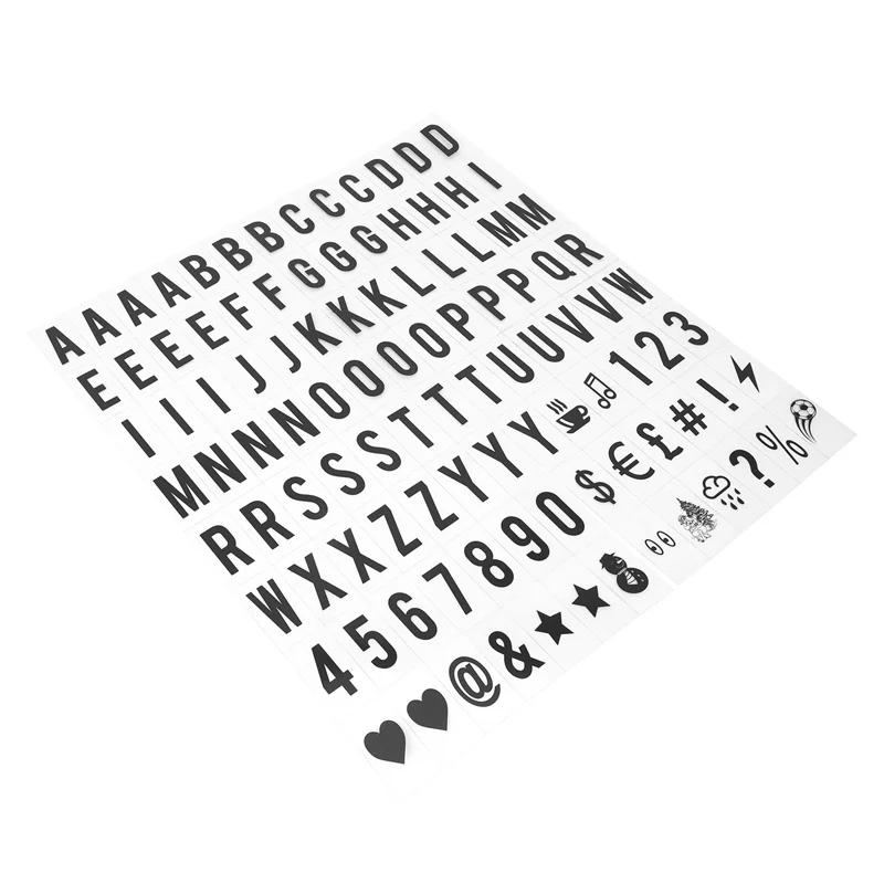 

AA49 416Pcs Cinematic Lightbox Replacement Letters & Numbers Signs Black 65.4X35mm(LED Light Box Is NOT Included )