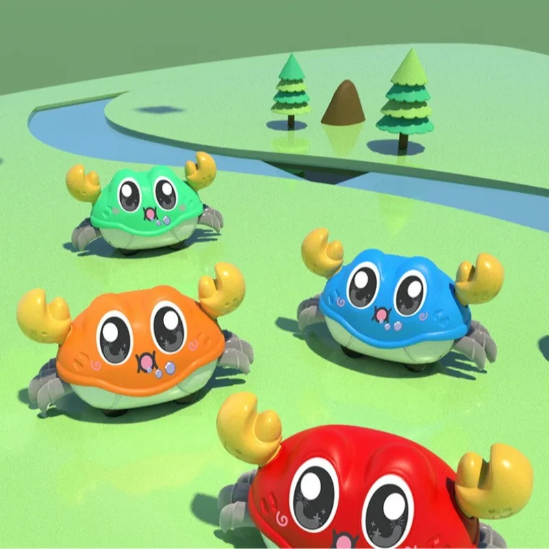Cangrejo para gatear, juguetes de cuerda, lindo cangrejo para gatear, tiempo de barriga, juguetes sensoriales para bebés, desarrollo de aprendizaje infantil, juguetes para caminar para 0-12M