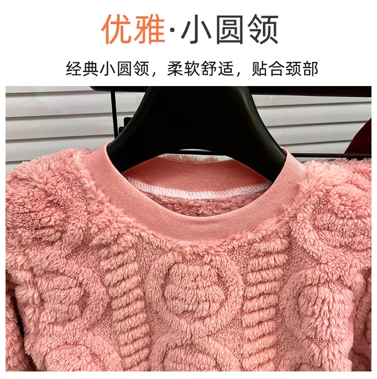 Herbst-Winter Kinder Thermo-Pyjama-Set aus Korallenfleece, Jacquard, warme Loungewear für Jungen und Mädchen, weiche, bequeme, verdickte Schlafkleidung – Detail 9