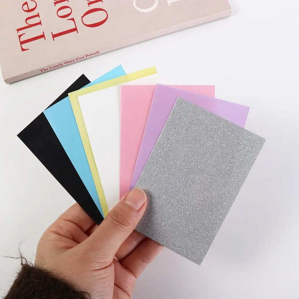 10pcs/set Macaron Color Idol Photo Protective Cover Pure Color DIY Photo Card Film Two-layer Photo Cards Bag Idol Photo