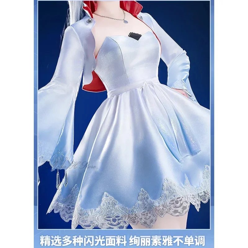 

RWBY Weiss Schnee Ice queen Cosplay Ruby Costume Coat strapless dress bag crown cummerbund set Halloween sweet Woman uniform