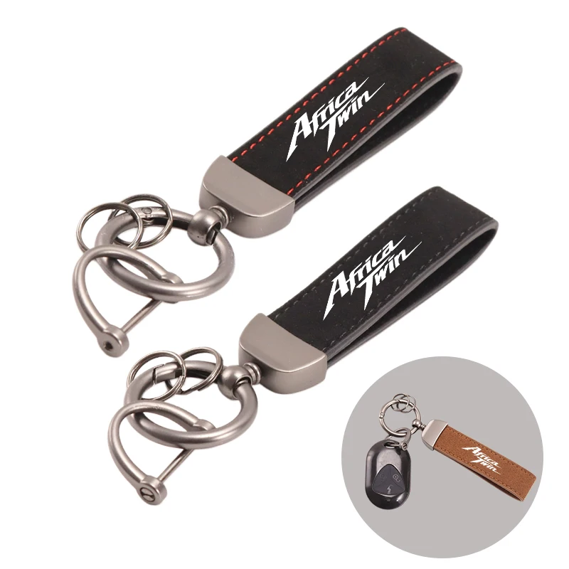 

High-Grade Leather Suede Keychain Motorcycle Key Ring For Honda Africa Twin 1100 CRF1100L CRF 1100 L Accessories