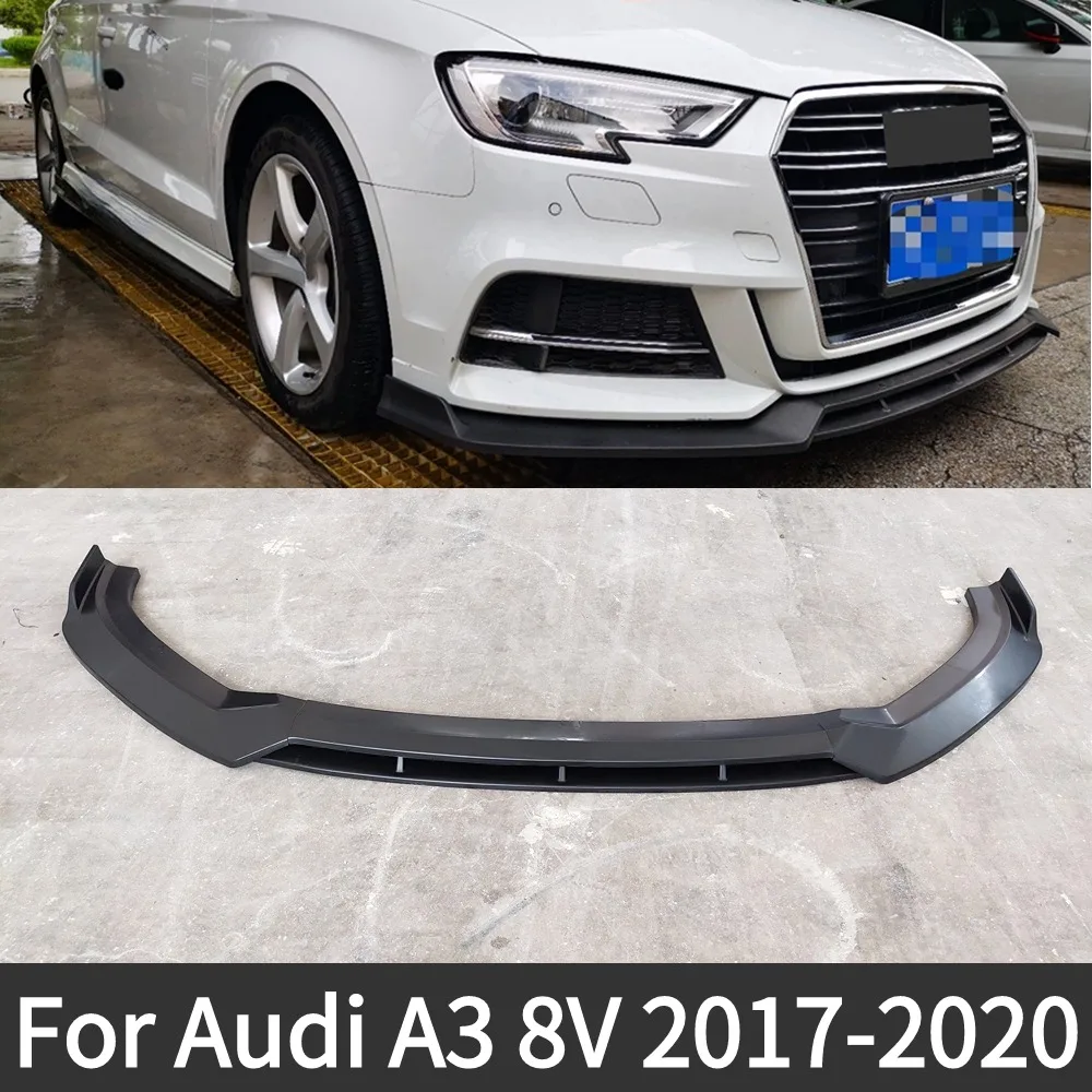 For 2017 -2020  Audi A3 8V Standard Edition Car Front Bumper Splitter Lip Diffuser Body Kit Spoiler Guard(Not S-LINE )