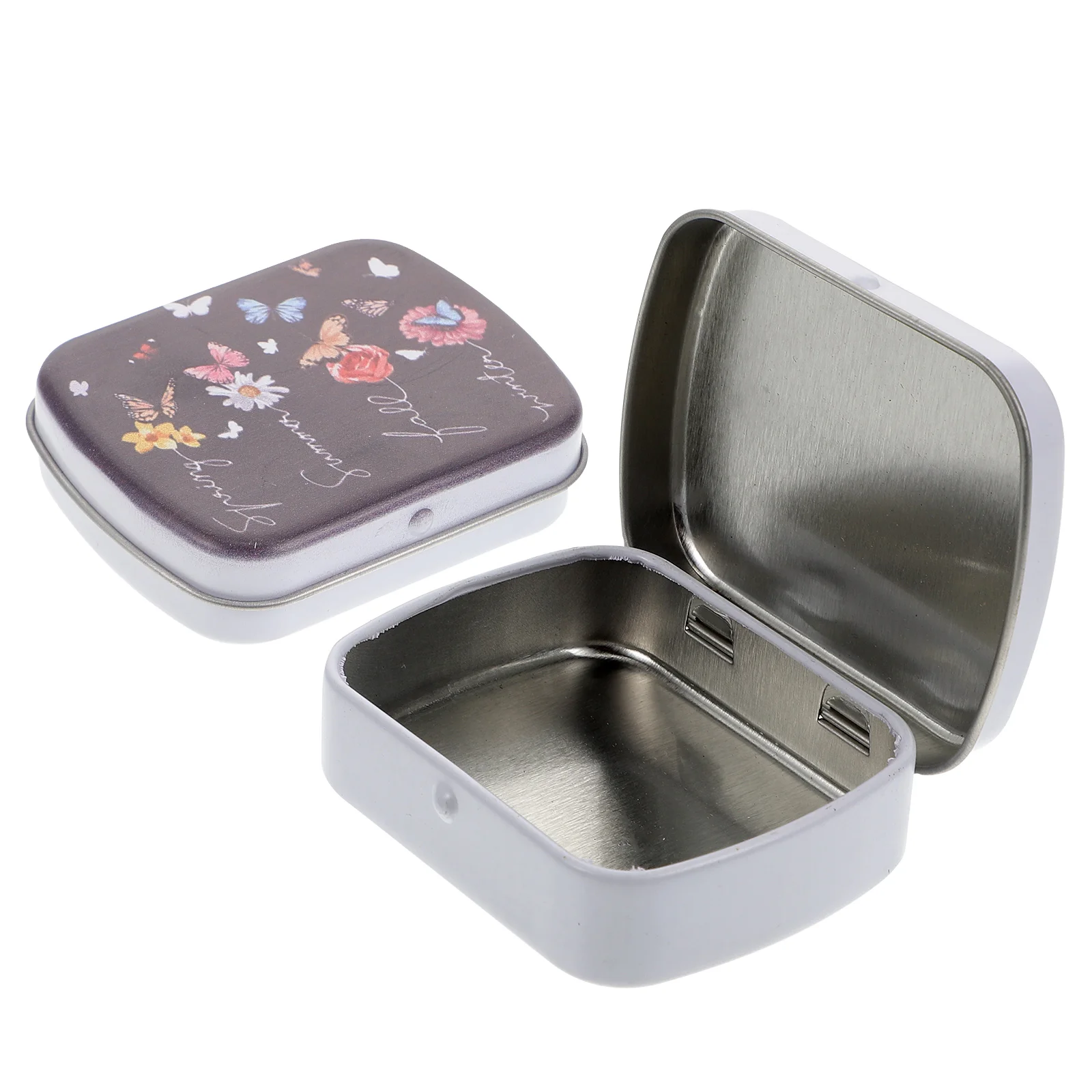 2 個 - ピース フリップ ペン ボックス 学生用収納ボックス オーガナイザー 鉄製 オフィス文具用品