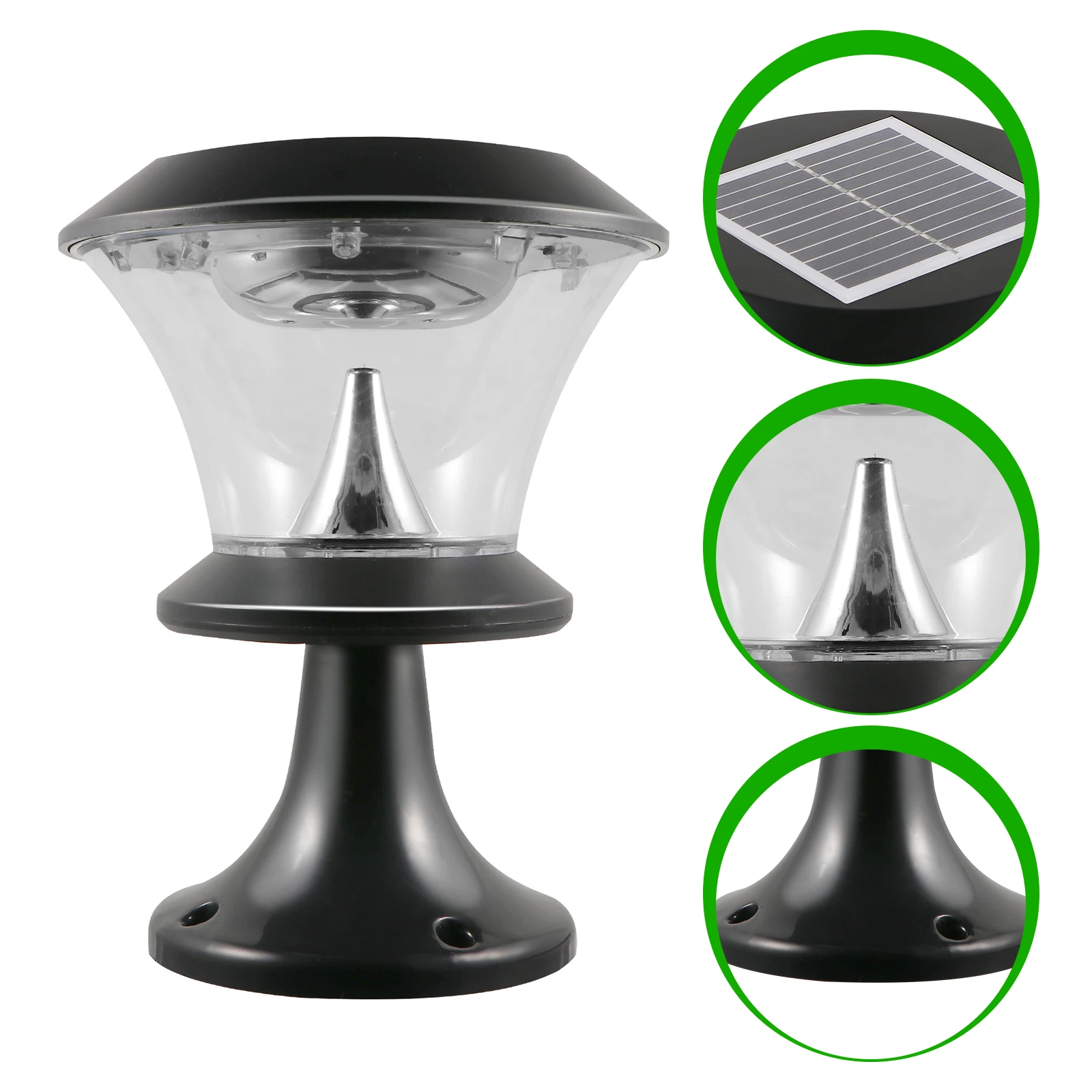 Solar LED Lawn Lights Waterproof Outdoor Garden Light Plastic Post Lamp Deck Pathway Yard Decor Solar Energy Lighting