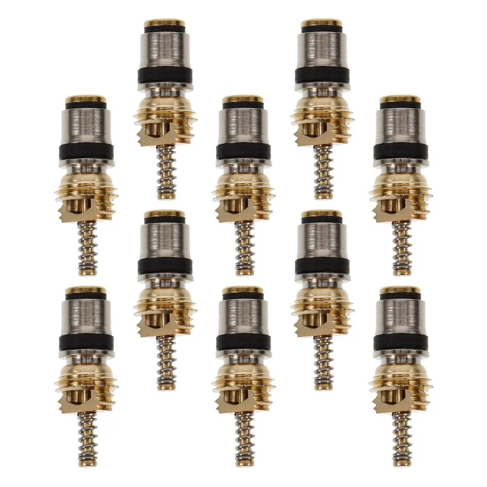 10Pcs -3 Copper Valve Core Kit High Low Pressure Valve Core for Car Air Conditioning Precise Charge Replacement