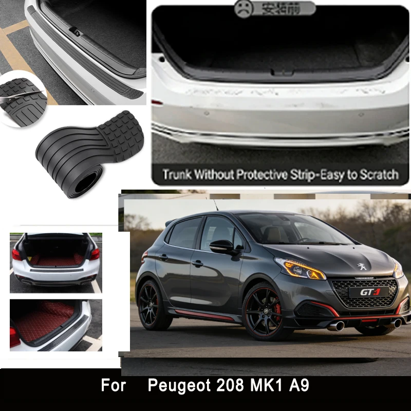 

Наклейка-защита заднего бампера для Peugeot 208 MK1 A9, накладка на задний бампер, защита от царапин и ударов, декоративная полоса