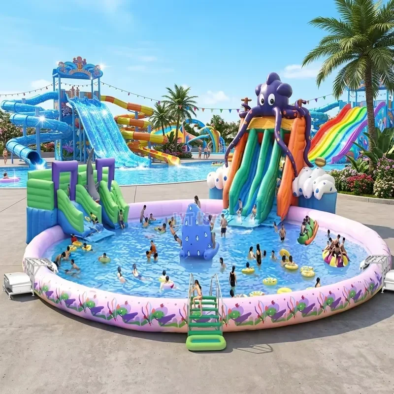 Premium PVC Commercial Floating Lake Challenge Obstacle Course Water Play Equipment Inflatable Aqua Park