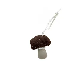 Korean Fashion New Car Keychain Texture Pearl Fabric Mushroom Cotton and Linen Pendant, Sweet and Cute Keychain Bag Pendant
