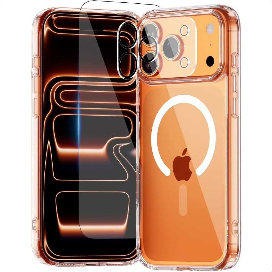 

Чехол для iPhone 17 Pro Max, совместимый с MagSafe, магнитный тонкий чехол, противоударный, противоударный, полная защита камеры, в комплект входит