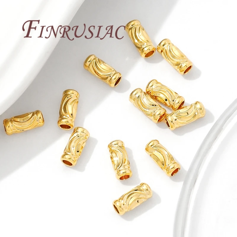 3mm*7mm Rohrperlen Spacer Perlen 18K vergoldet Separatoren für Perlen, DIY Schmuckherstellung Zubehör, Halskette/Armbänder Zubehör – Detail 19
