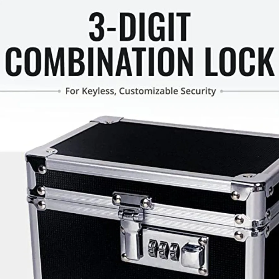 Medicine Lock Box 5 x 7 x 5 Inches Secure Cabinet Safe with Combination Lock Ideal for Medications and Small Valuables Black