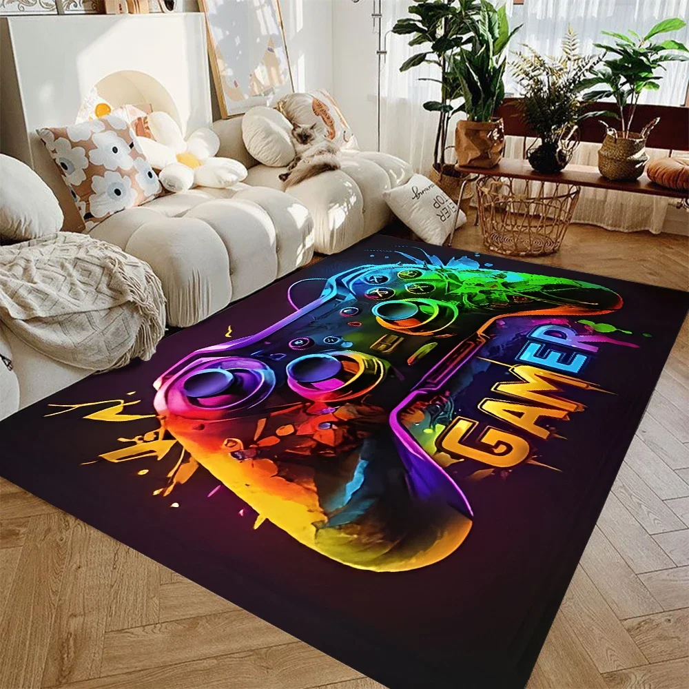 

Gaming Rug for Boys Room Gamer Rug with Controller Design Carpet for Game Room Bedroom Decor Non-slip Machine Washab Mat Doormat