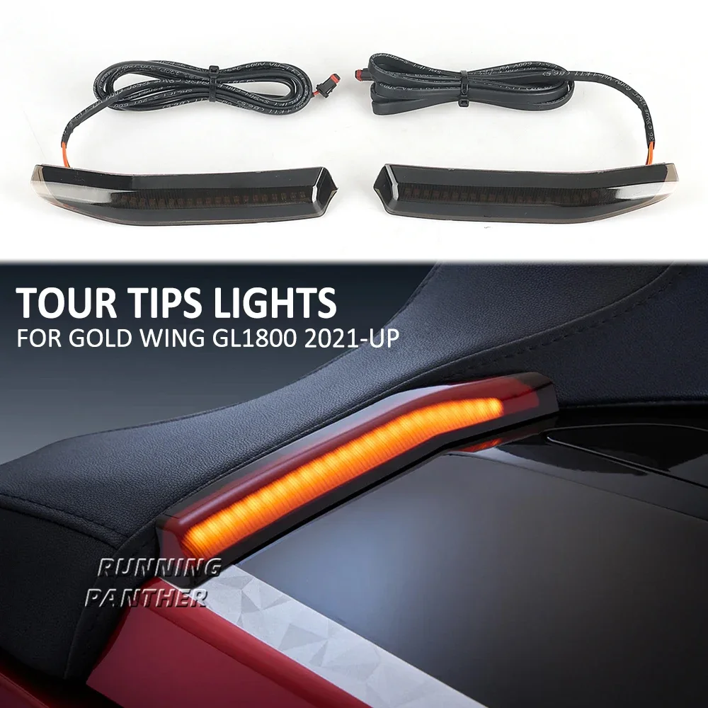

For Honda Goldwing Gold Wing GL1800 Tour DCT Airbag 2021-2023 Motorcycle Top Box Trunk Tour Tips Side LED Decorative Light Lamp
