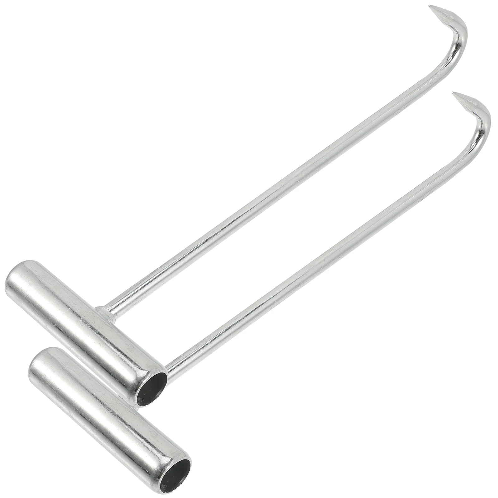 2 Pcs Pull Hook T Shaped for Lifting Manhole Cover Tool Roller Shutter Door Suite Iron Lifter Lid Bed Rails