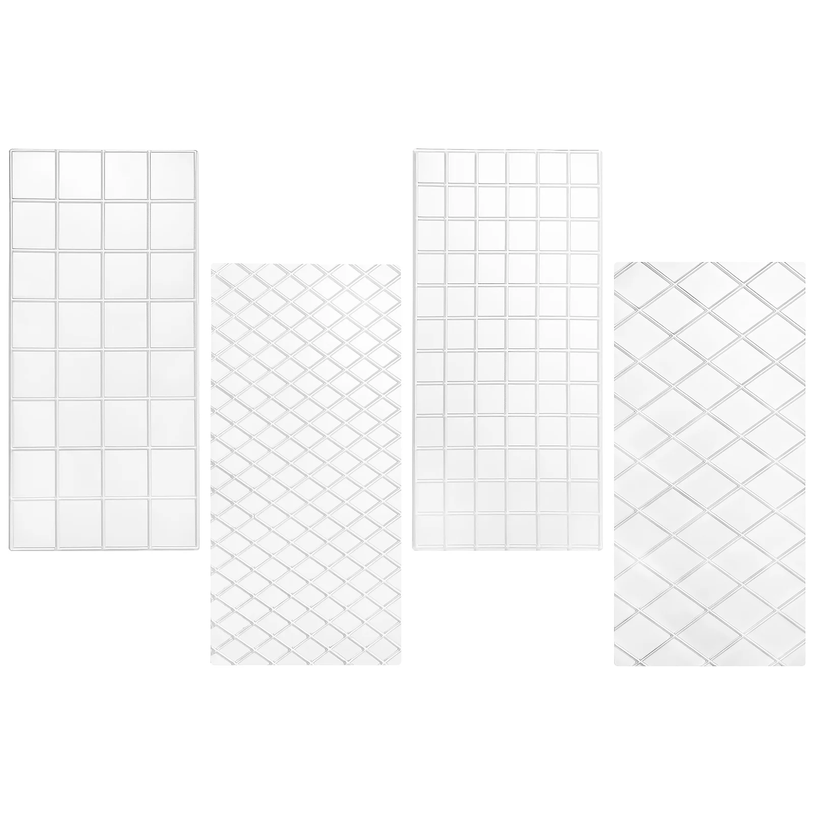 4 Pcs Decor Molds Impression Grid Stamp Fondant White Baking Accessories