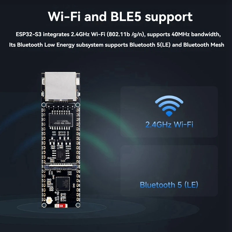 ESP32-S3 이더넷 개발 보드, 와이파이 블루투스 지원, POE 듀얼 코어 플레이트, C 타입 인터페이스