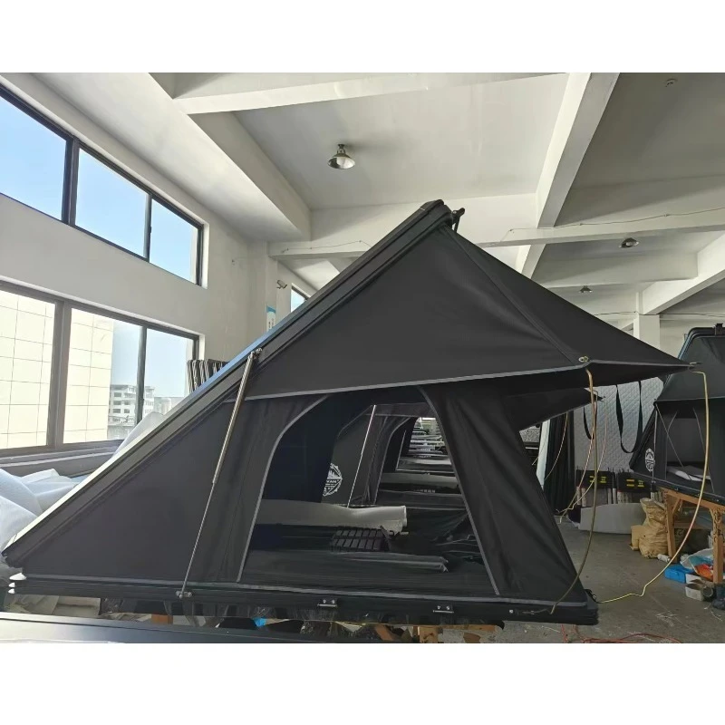 

Customized 3-4 person camping aluminum car roof roof tent wholesale cover black hard shell