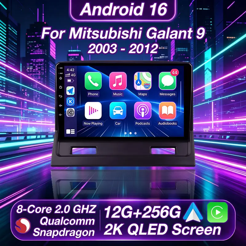 Radio para Auto Android 16 para Mitsubishi Galant 9 2003-2012, Reproductor Multimedia GPS, Unidad Principal Navi, Estéreo, Carplay Inalámbrico, Video para Auto